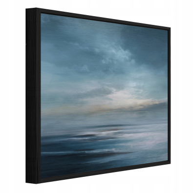 Picture in a black frame, metal sea abstraction, loft, living room, bedroom, 30x30