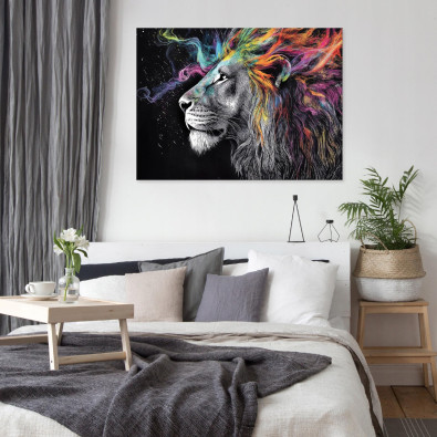 Painting for the bedroom, living room, or kitchen; abstract lion on canvas; wall art; 120x80