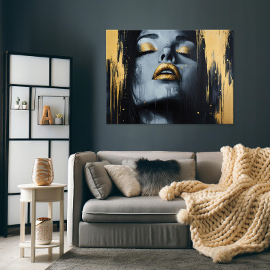 Abstract canvas painting of a woman for the bedroom, living room, or kitchen (120x80)