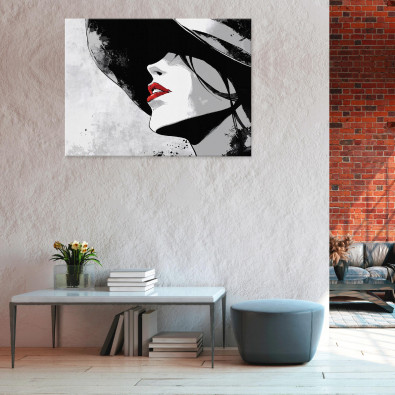 Abstract painting of a gray woman for the bedroom, living room, or kitchen, on canvas (120x80)