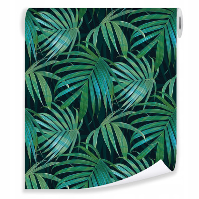 Green Leaves 3D Tropical Wallpaper