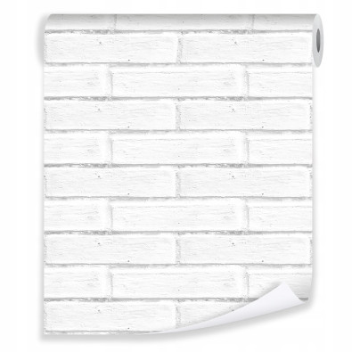 White brick 3D effect wallpaper + adhesive