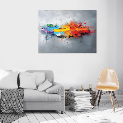Abstract gray colorful painting for the bedroom, living room, or kitchen on canvas, 120x80