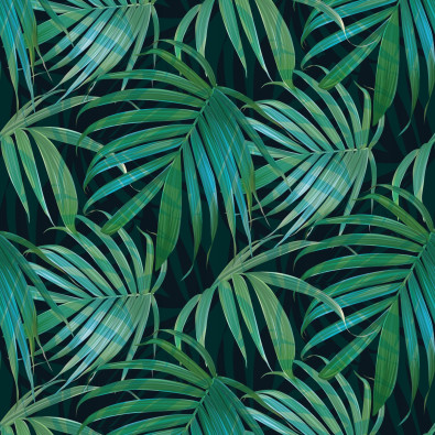 Green Leaves 3D Tropical Wallpaper