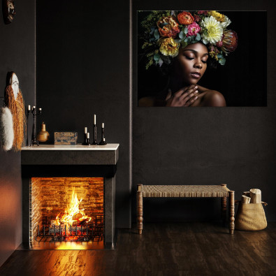 Abstract painting of a woman and flowers for the bedroom, living room, or kitchen on canvas, 120x80