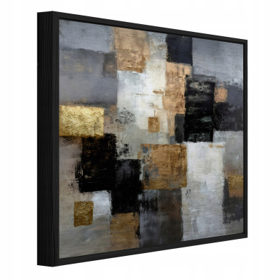 Picture in a black frame, metal abstraction, concrete, loft, living room, bedroom, 30x30
