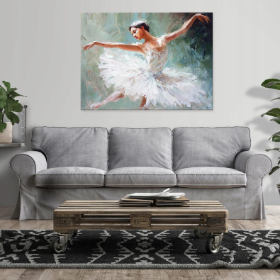 Pop art painting of a ballerina for the bedroom, living room, or kitchen on canvas, 120x80