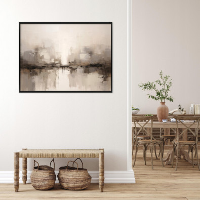 Black framed canvas painting, abstract boho style, living room, bedroom, 120x80