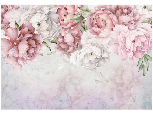 Pink peony flower wall mural for bedroom or living room, wallpaper 400x280