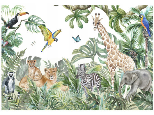 Wall mural for children forest animals jungle safari children's wallpaper 400x280