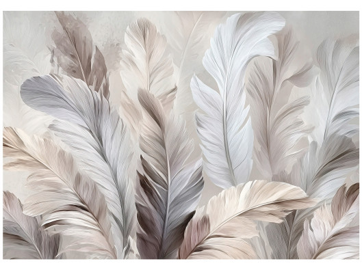 Boho abstract feather wall mural for the bedroom or living room, 400x280