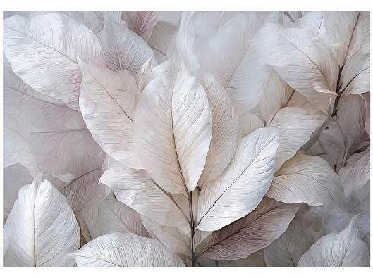 3D abstract gray leaf wall mural for the bedroom or living room, 400x280