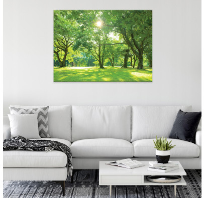 Canvas painting of trees, meadow, nature, large, 60x40