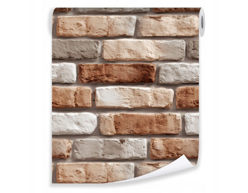 Brick-patterned wallpaper on non-woven backing for living room and bedroom walls
