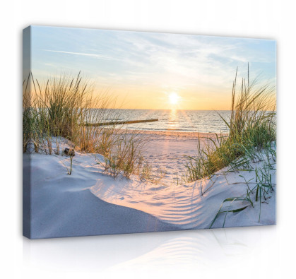 3D beach and sea painting on canvas for the living room, 60x40