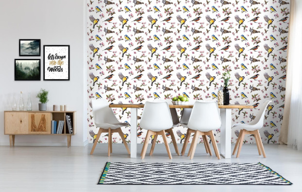 Wallpaper birds flowers leaves wallpapers