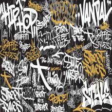 Fotótapéta graffiti hip hop street art urbánus fekete ifjúsági szoba