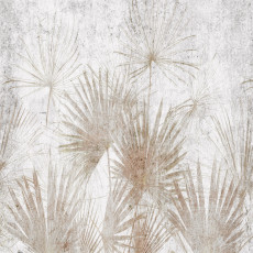 Fényképes tapéta levelekkel betonon hálószobába vagy nappaliba, flizelin hátú tapéta, 150x105 cm