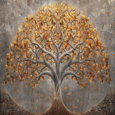 „Életfa, virágok, absztrakt” fotótapéta hálószobába vagy nappaliba, 150x105 cm