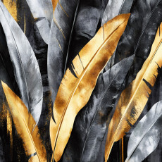 Wall mural banana leaves gold black glamour tropical luxury