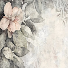 Vintage leveles és virágos beton mintás fotótapéta hálószobába vagy nappaliba, 150x105 cm