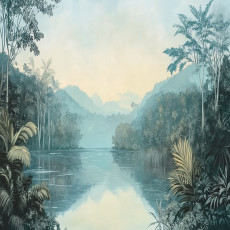 Fotófalitapéta: folyó, erdő, természet; hálószoba, nappali; flizelin hátú tapéta, 150x105 cm