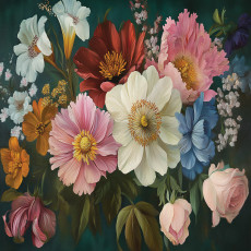Vintage stílusú, természetes virágos fotótapéta hálószobába vagy nappaliba, 150x105 cm