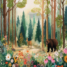 Gyerekeknek szóló fotófal: erdő és fák – tapéta gyerekszobába, 150x105 cm