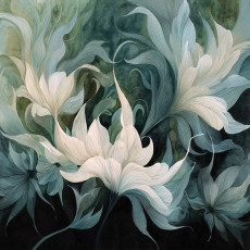 Virágos absztrakt fotótapéta hálószobába vagy nappaliba, flizelin hátterű, 150x105 cm