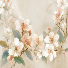 Cseresznyevirágos fotófal, absztrakt motívum, hálószoba, nappali, flizelin hátterű tapéta