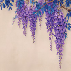 Fotófalikép: lógó virágok, wisteria, hálószoba, nappali, háttérkép, flizelin