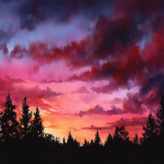 Akvarell tájképes fotófalitapéta hálószobába vagy nappaliba, flizelin hátterű, 150x105 cm