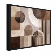 Fekete keretes vászonkép, absztrakt, boho stílus, nappali vagy hálószoba, 40x30