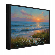 Fekete keretes vászonkép: tenger, táj, természet, nappali, hálószoba, 60x40