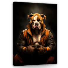 Pitbull kutyát ábrázoló absztrakt vászonkép a hálószobába vagy az irodába, 60x40 cm