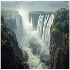 Fotófalikép: vízesés, fák, természet, hálószoba, nappali, flizelin hátterű tapéta, 150x105