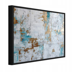 Fekete keretes vászonkép, absztrakt, beton motívummal, nappali vagy hálószoba, 120x80