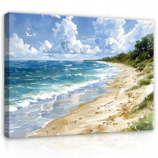 Tengerparti festmény, mintha vászonra festették volna – hálószoba vagy nappali falára, 120x80 cm