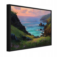 Fekete keretes vászonkép: óceáni tájkép, nappali vagy hálószoba, 40x30