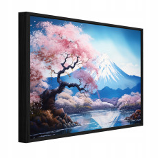 Fekete keretes vászonkép: Fuji vulkán, természet, nappali, hálószoba, 100x70