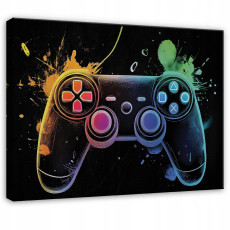 Kép játékosoknak: Modern, vászonra nyomtatott ifjúsági gamer-poszter, 60x40 cm