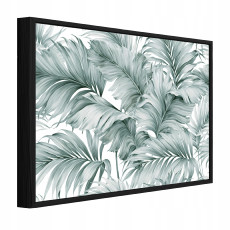 Black-framed canvas painting of green leaves for the living room or bedroom, 40x30