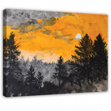 Erdő, tájkép, absztrakt, beton motívumú festmény hálószobába vagy nappaliba, vászonra festve, 60x40 cm