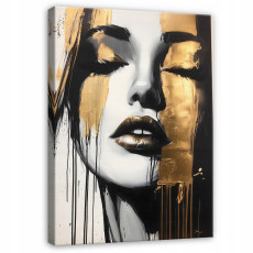 Glamour női arc festmény vászonra, hálószobába vagy nappaliba, 60x40 cm