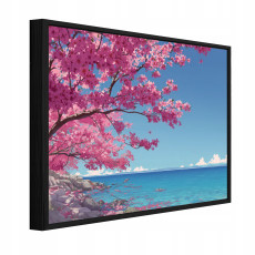 Fekete keretes vászonkép: óceáni tájkép, nappali vagy hálószoba, 40x30