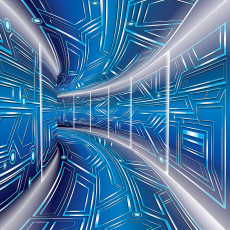 Fototapeta 3d tunel sci fi niebieski biuro pokój dziecka tapeta flizel