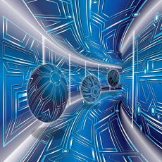 Fototapeta 3d tunel kule niebieski sci fi biuro salon tapeta flizelina