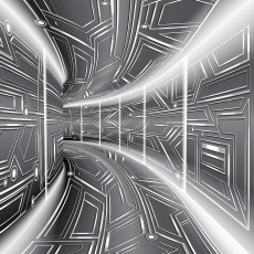 Fototapeta 3d tunel sci fi srebrny szary biuro salon tapeta flizelina