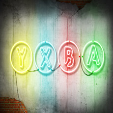 Fali tapéta neon játékgombokkal a nappaliban