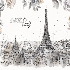 Falfestmény: Párizs, az Eiffel-torony vázlat, nappali